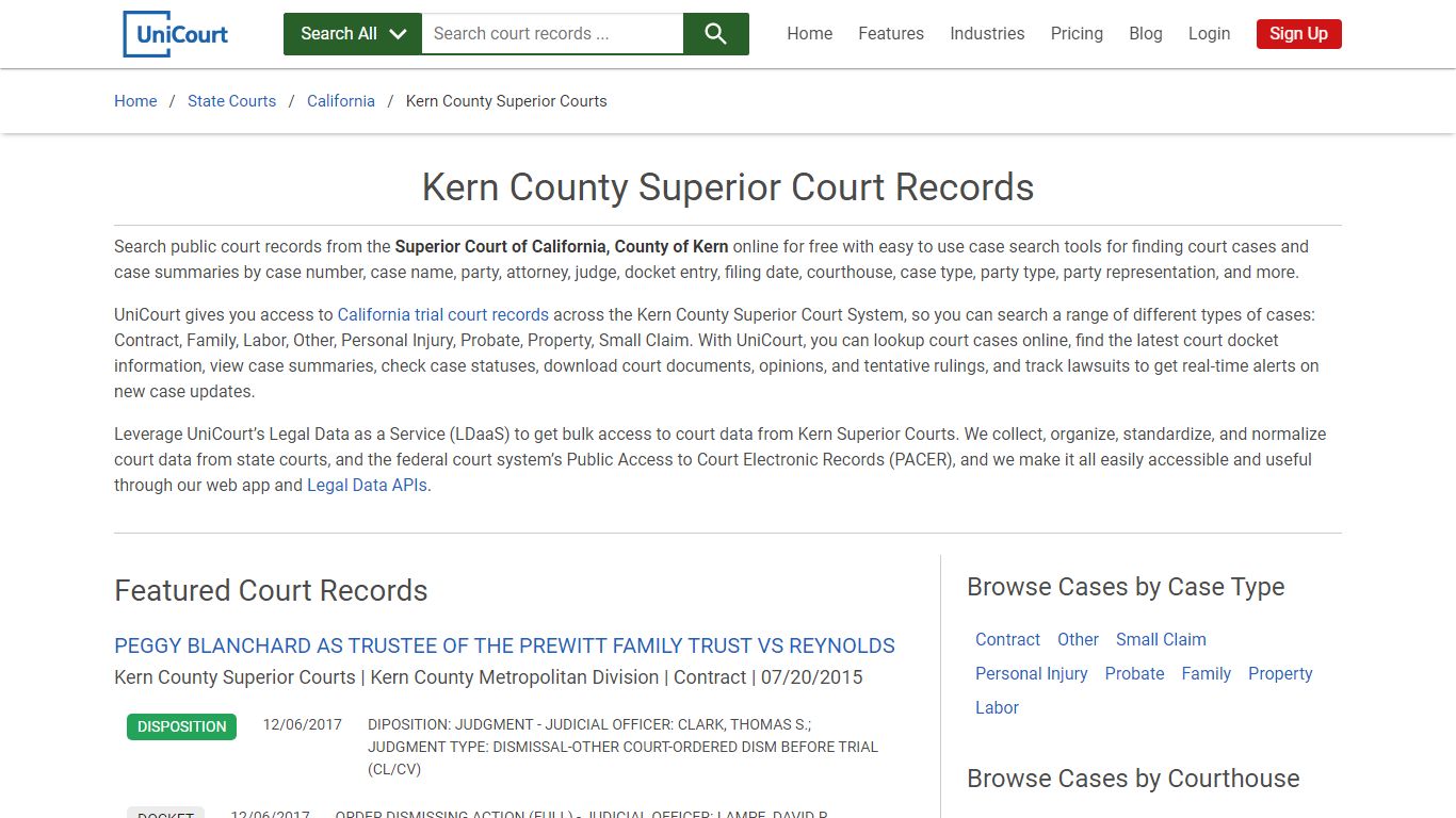 Kern County Superior Court Records | California | UniCourt
